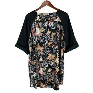 TopShop Maternity Dress Black Floral Abstract Party Evening Shift Women's 8